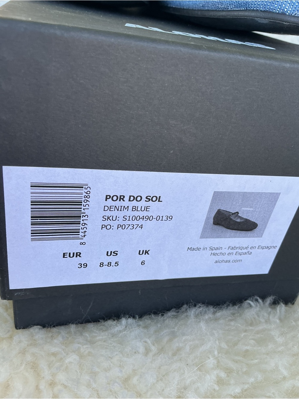 NIB ALOHAS Por Do Sol Denim Blue Mary Jane Ballet Flats Size 8–8.5 EU 39 - Picture 11 of 11
